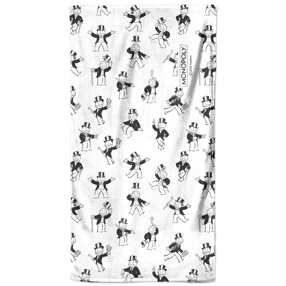 Monopoly Man Pattern Beach Towel Afbeelding 1