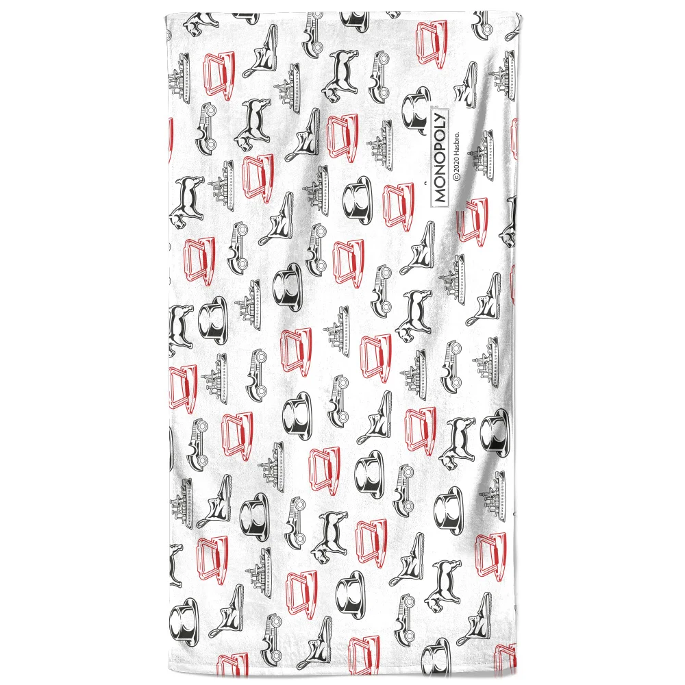 Monopoly Figures Pattern Beach Towel Afbeelding 1