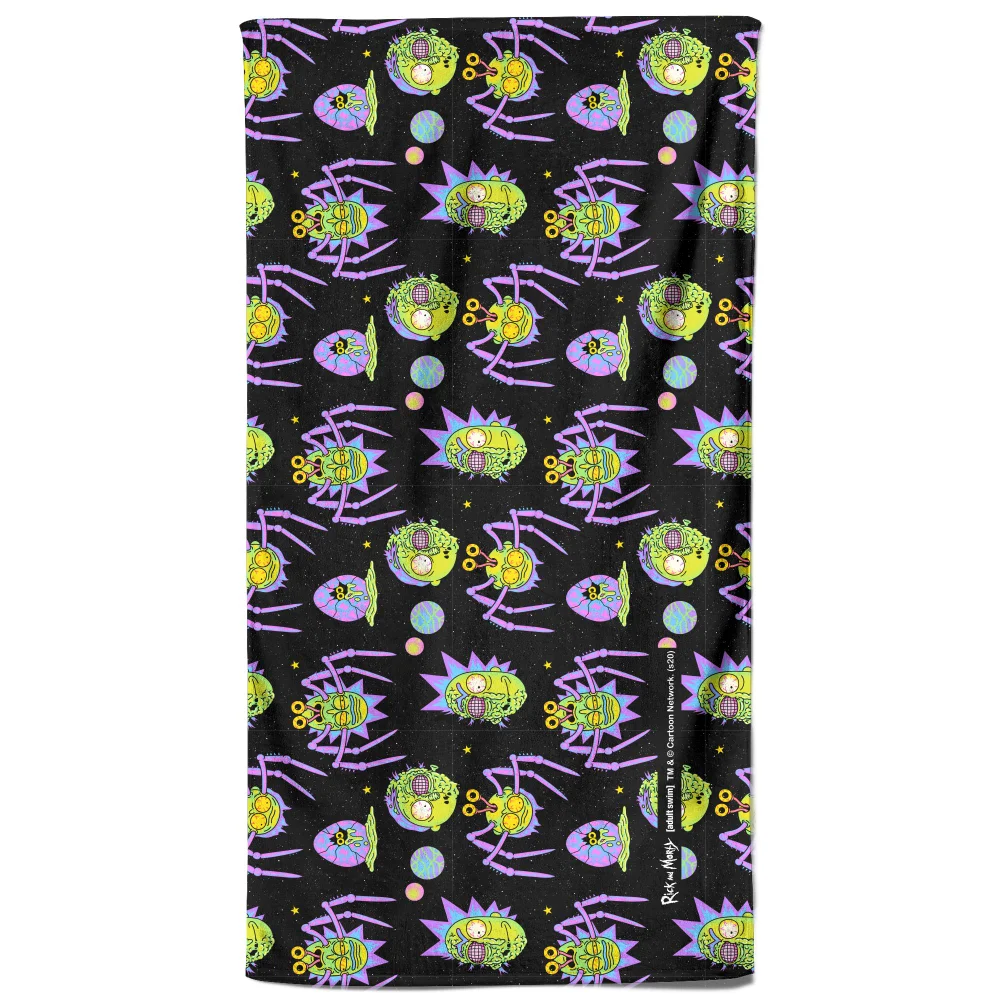 Rick and Morty Brain Head And Spiders Beach Towel Afbeelding 1