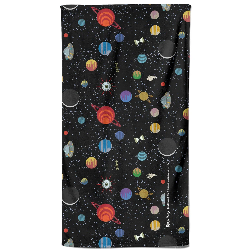 Rick and Morty Space Pattern Beach Towel Afbeelding 1