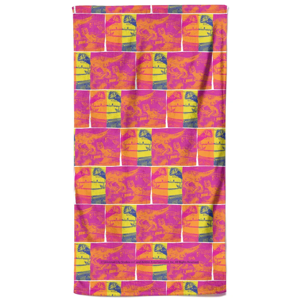 Jurassic Park Bright Dino Strip Beach Towel Afbeelding 1