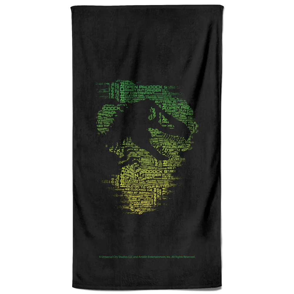 Jurassic Park Dino From Text Beach Towel Afbeelding 1