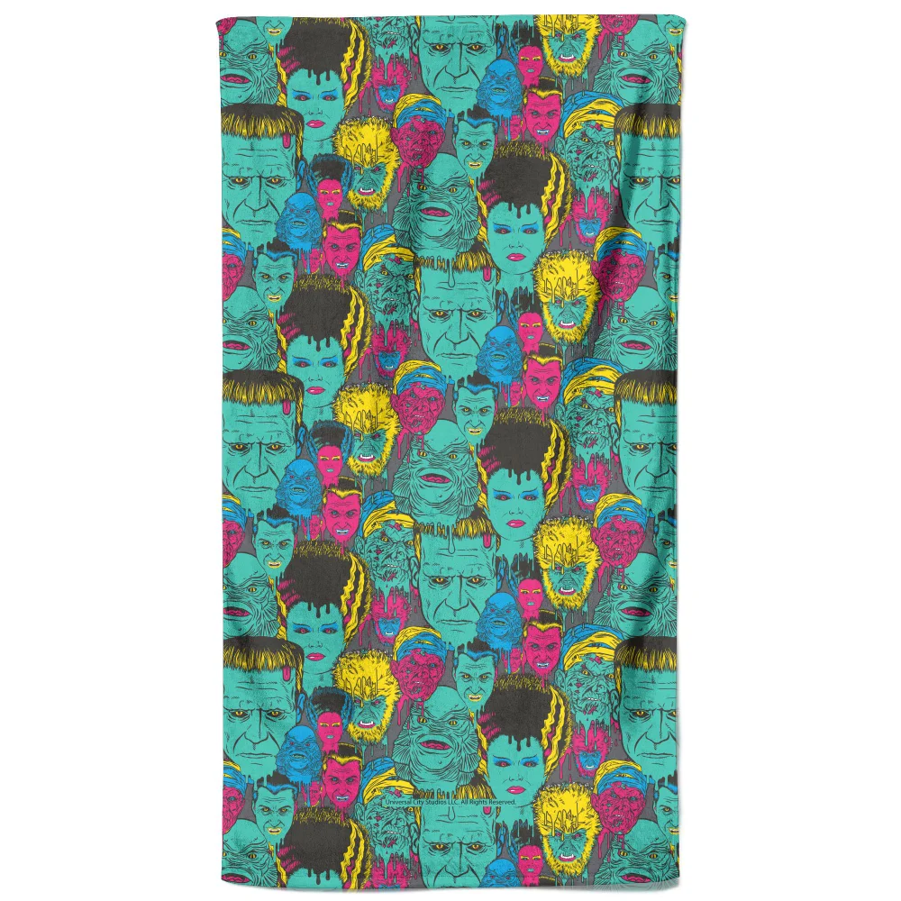 Universal Monsters Frankenstein Mixed Pattern Beach Towel Afbeelding 1