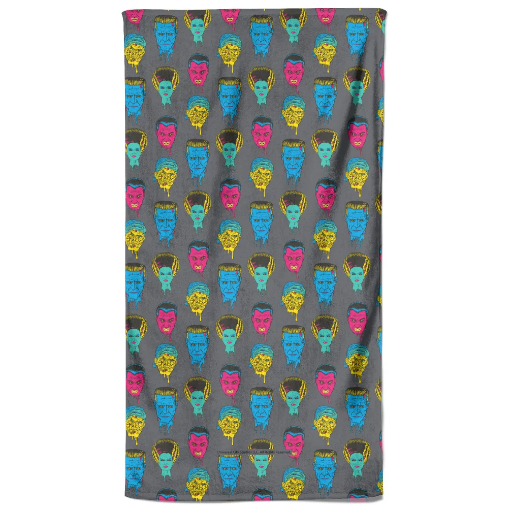 Universal Monsters Franks Bride Mixed Pattern Beach Towel Afbeelding 1