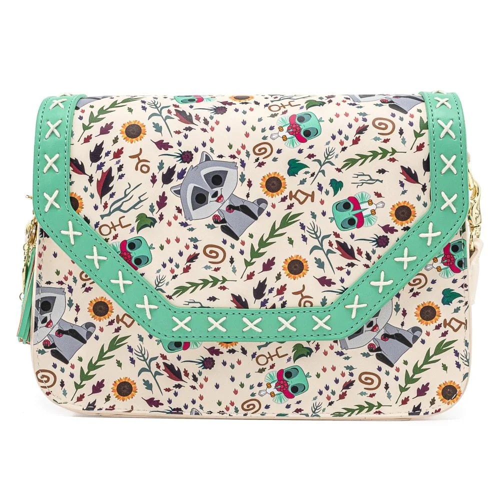 Pop By Loungefly Disney Pocahontas Meeko Flit Earthday AOP Crossbody Bag Afbeelding 1