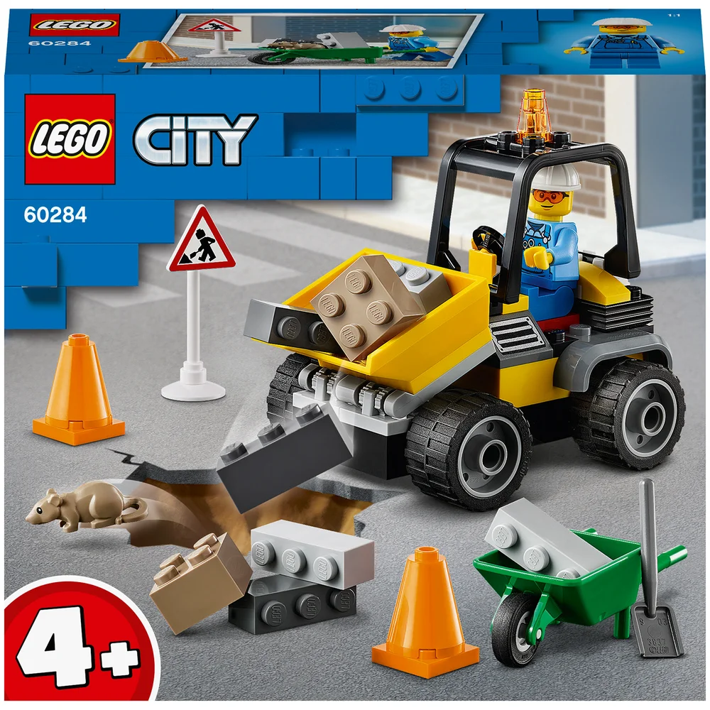 LEGO 60284 City Voertuigen Wegenbouwtruck, Bouwvoertuig met Frontlader Speelgoed voor Jongens en Meisjes van 4+ Afbeelding 1
