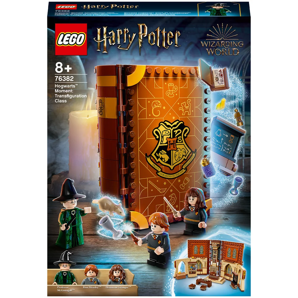 LEGO 76382 Harry Potter Hogwarts Moment: Transfiguratie les, Verzamelbare Boekspeelgoed, Reiskoffer Draagbare Bouwset Afbeelding 1