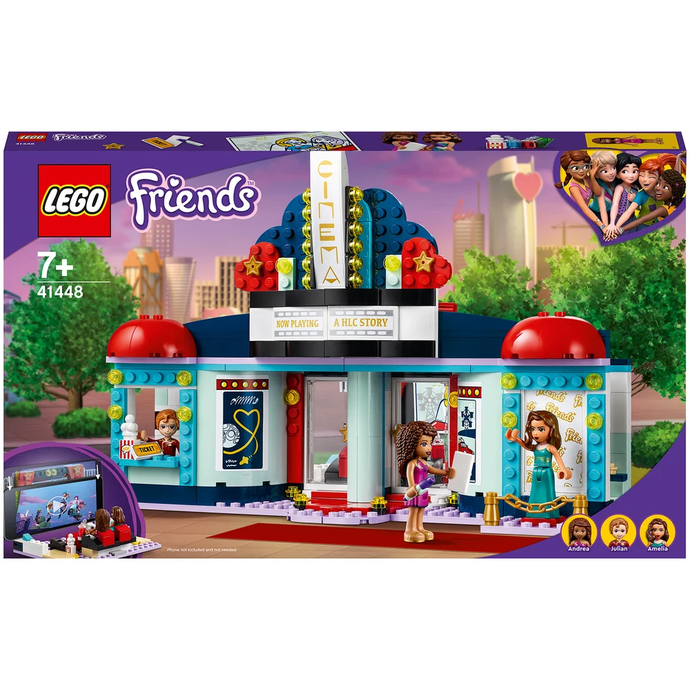 LEGO 41448 Friends Heartlake City Bioscoop Set met Telefoon en Mini Poppetjes, Constructie Speelgoed voor Kinderen vanaf 7 Jaar Afbeelding 1