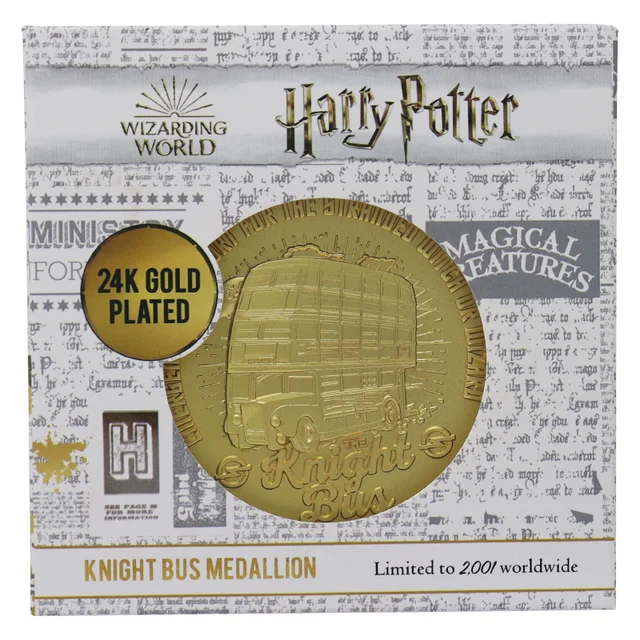 Harry Potter 24k Gold Plated Knight Bus Limited Edition Medallion - Zavvi Exclusive by DUST!