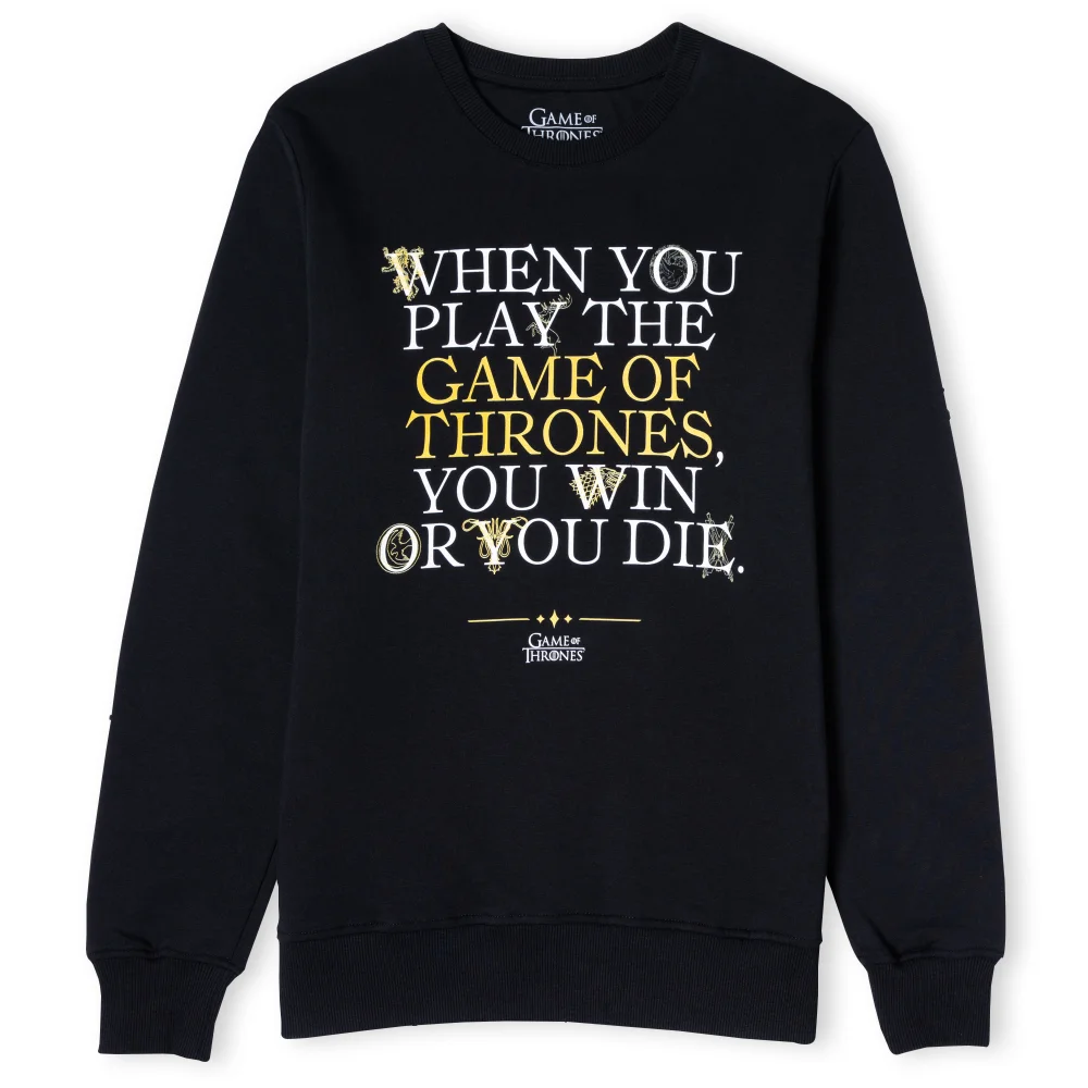 Game of Thrones Win Or Die Unisex Sweatshirt - Zwart - S Afbeelding 1