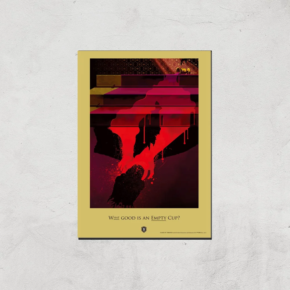Game of Thrones Empty Cup Giclee Art Print - A4 - Print Only Afbeelding 1
