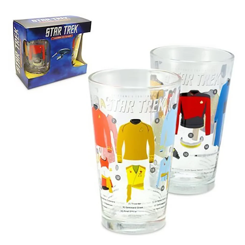 Coop Star Trek Uniformen & Uitrusting Pint Glazen Set van 2 Afbeelding 1