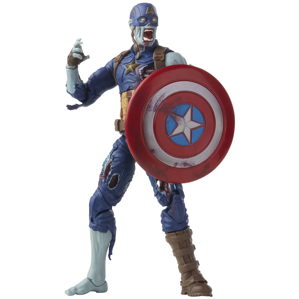Hasbro Marvel Legends Series Zombie Captain America What If Action Figure and Build-a-Figure Parts Afbeelding 1