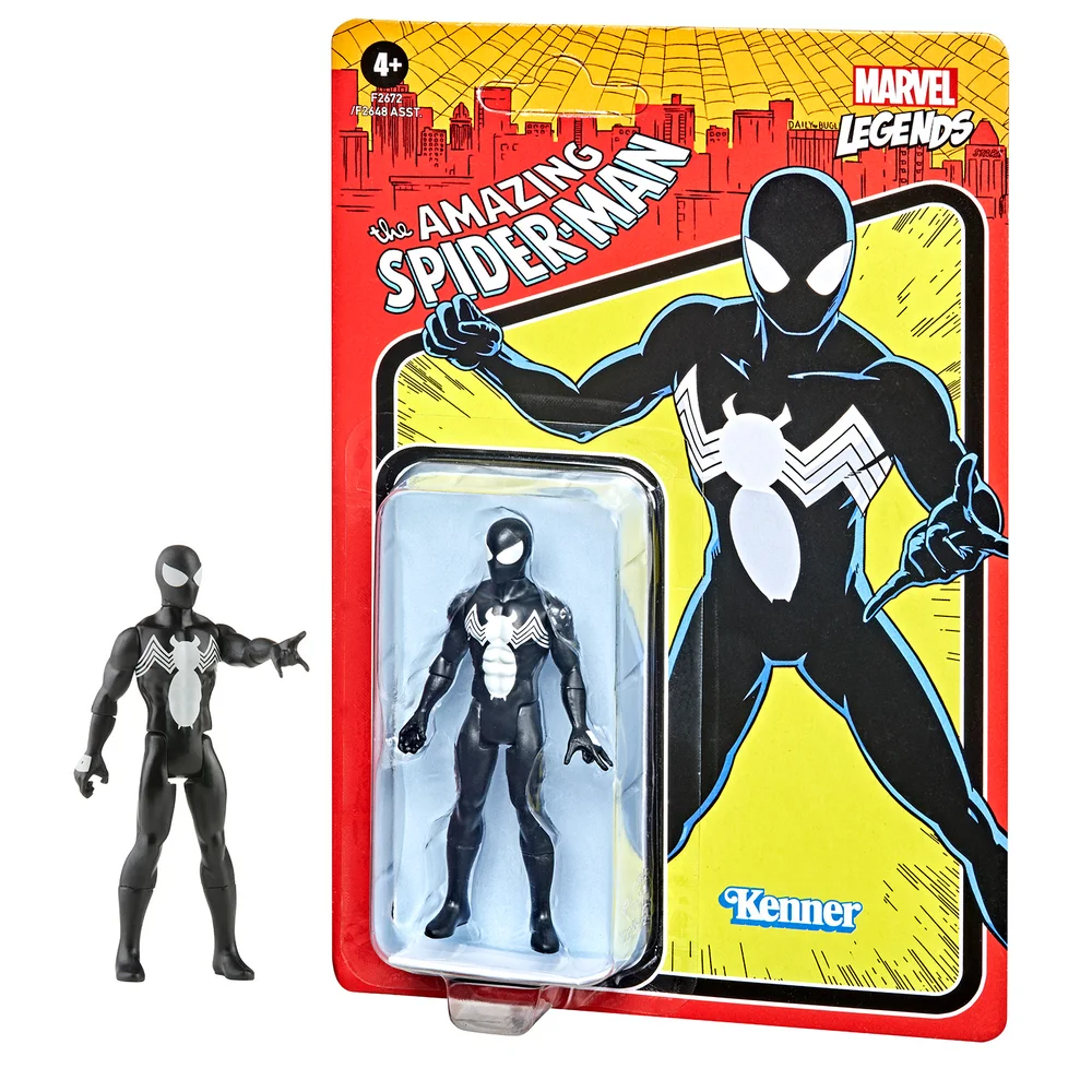 Hasbro Marvel Legends Retro 3.75 Symbiote Spider-Man Action Figure Afbeelding 1