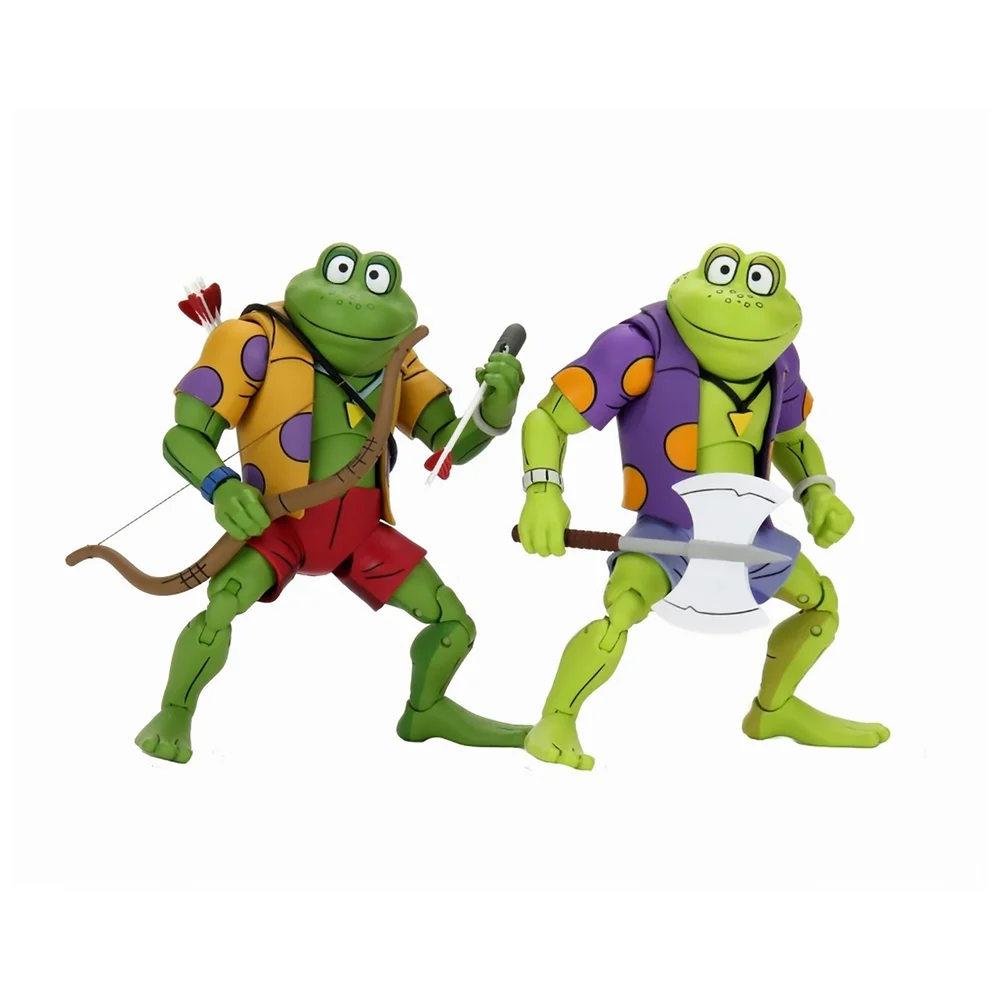 NECA Teenage Mutant Ninja Turtles Cartoon Genghis en Rasputin Kikker Ultimate 18 cm Schaal Actiefiguur 2-Pack Afbeelding 1