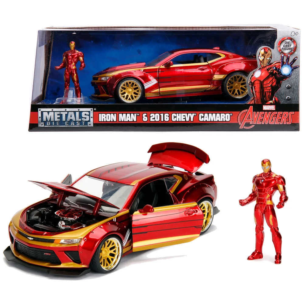 Jada Toys Marvel Iron Man 2016 Chevy Camaro Ss 1:24 Afbeelding 1