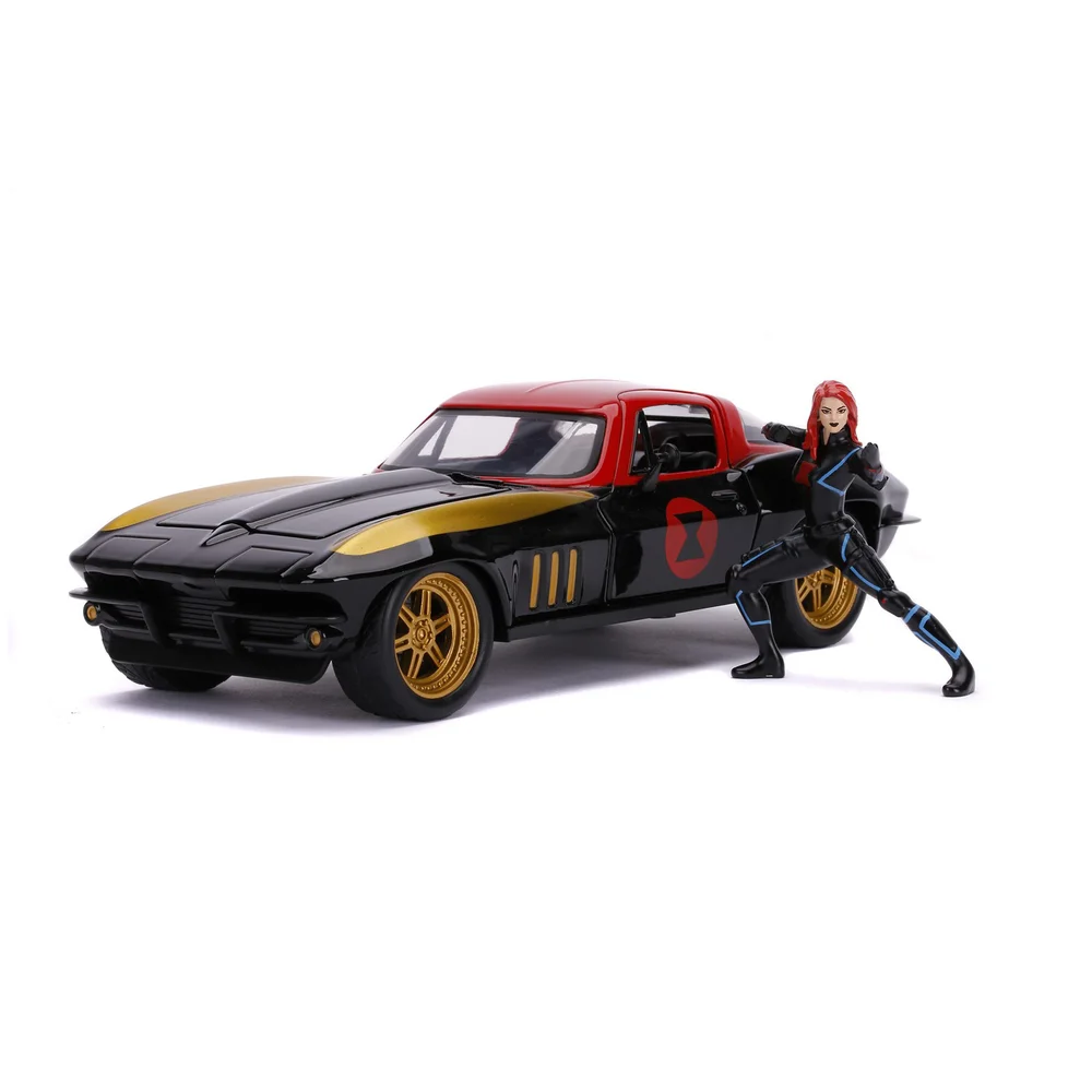 Jada Toys Marvel Zwarte Weduwe 1966 Chevy 1:24 Afbeelding 1