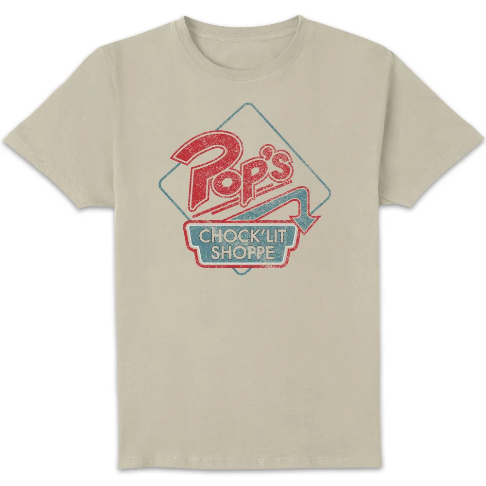 Riverdale Pop's Choclit Shop Unisex T-Shirt - Wit Vintage Wash - M Afbeelding 1