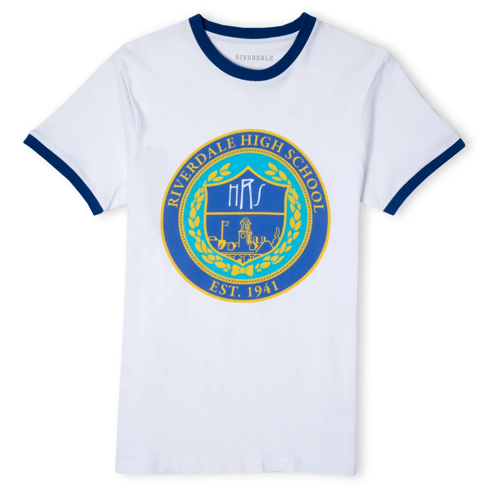 Riverdale High Unisex Ringer T-Shirt - Wit / Blue - S Afbeelding 1