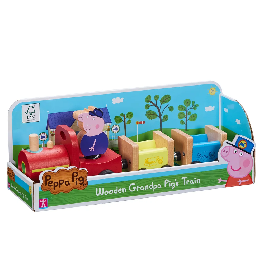 Peppa Pig Opa Varkentje's Houten Trein Speelgoed Afbeelding 1