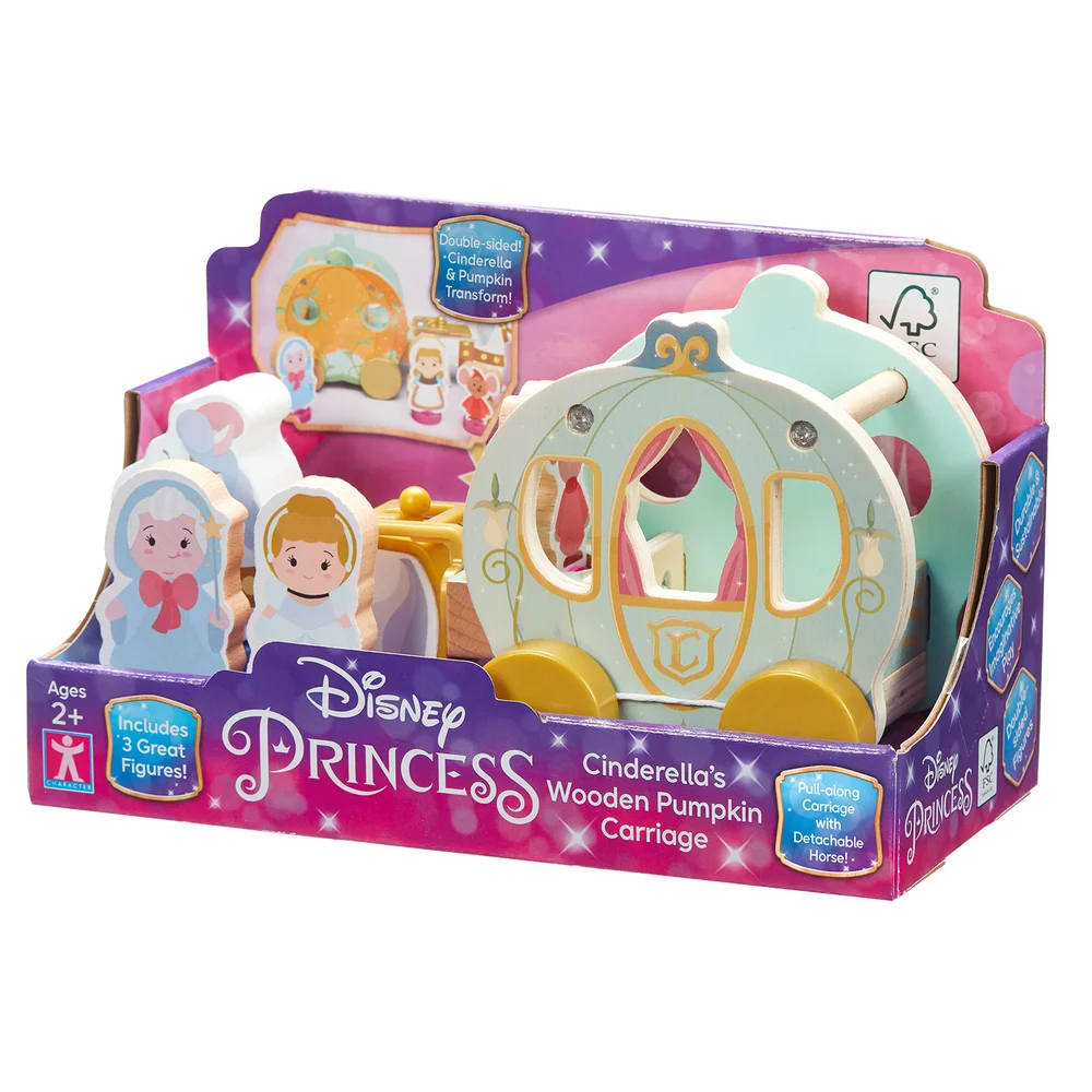 Disney Prinses - Houten Assepoester's Pompoen Koets Set Afbeelding 1