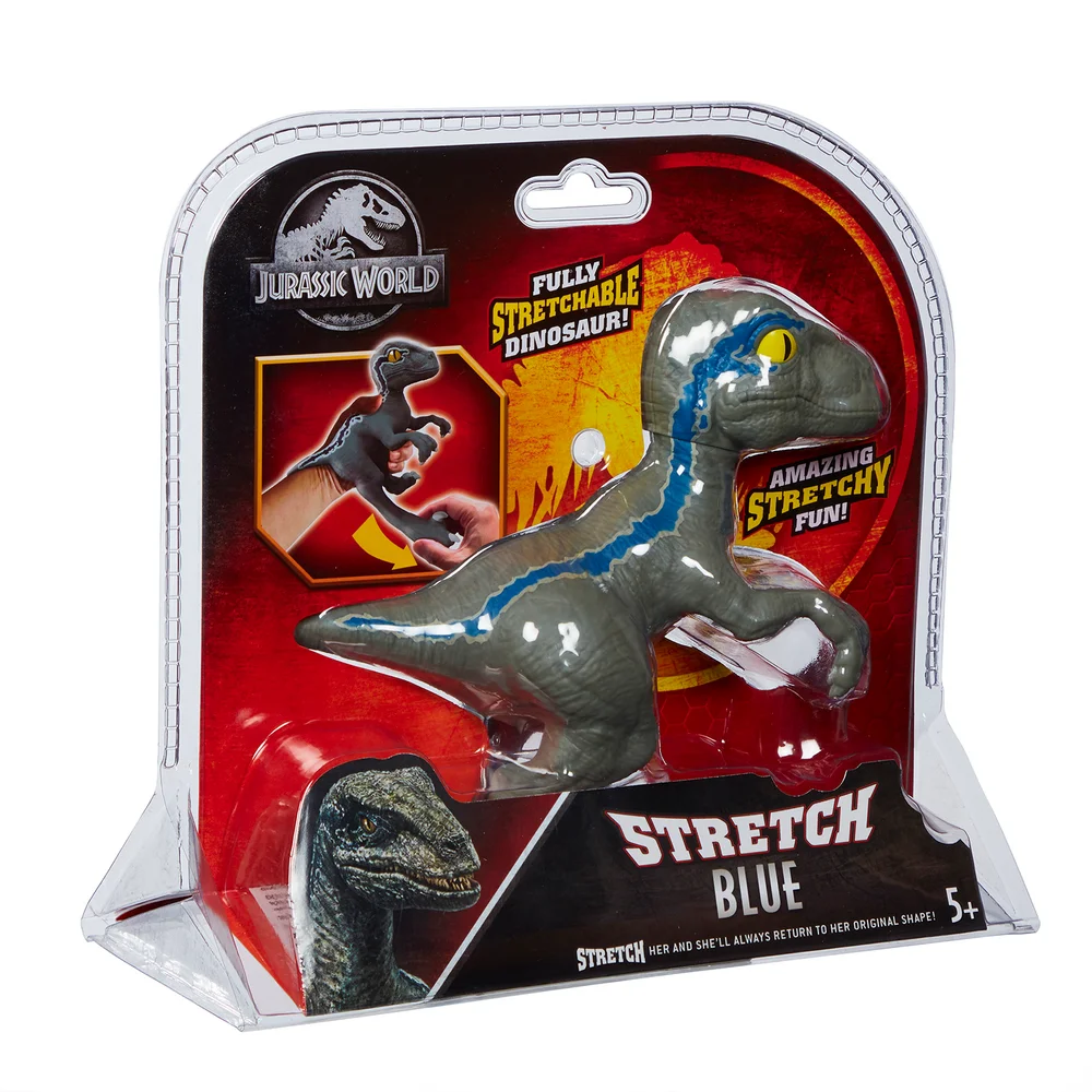 Jurassic World - Stretch Blauwe Dinosaurus Figuur Afbeelding 1