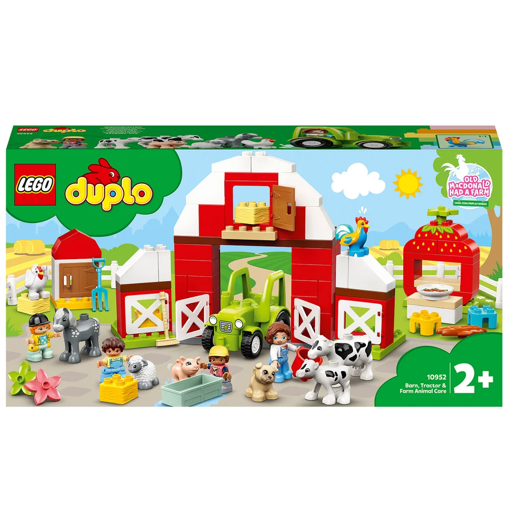 LEGO 10952 DUPLO Town Schuur, Tractor & Boerderij Dierenverzorging voor Peuters, met Figuren van een Paard, Varken en Koe Afbeelding 1