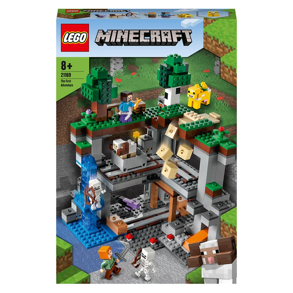 LEGO 21169 Minecraft Het Eerste Avontuur Nether Speelset met Steve, Alex en Skelet Poppetjes voor Kinderen vanaf 8 Jaar Afbeelding 1