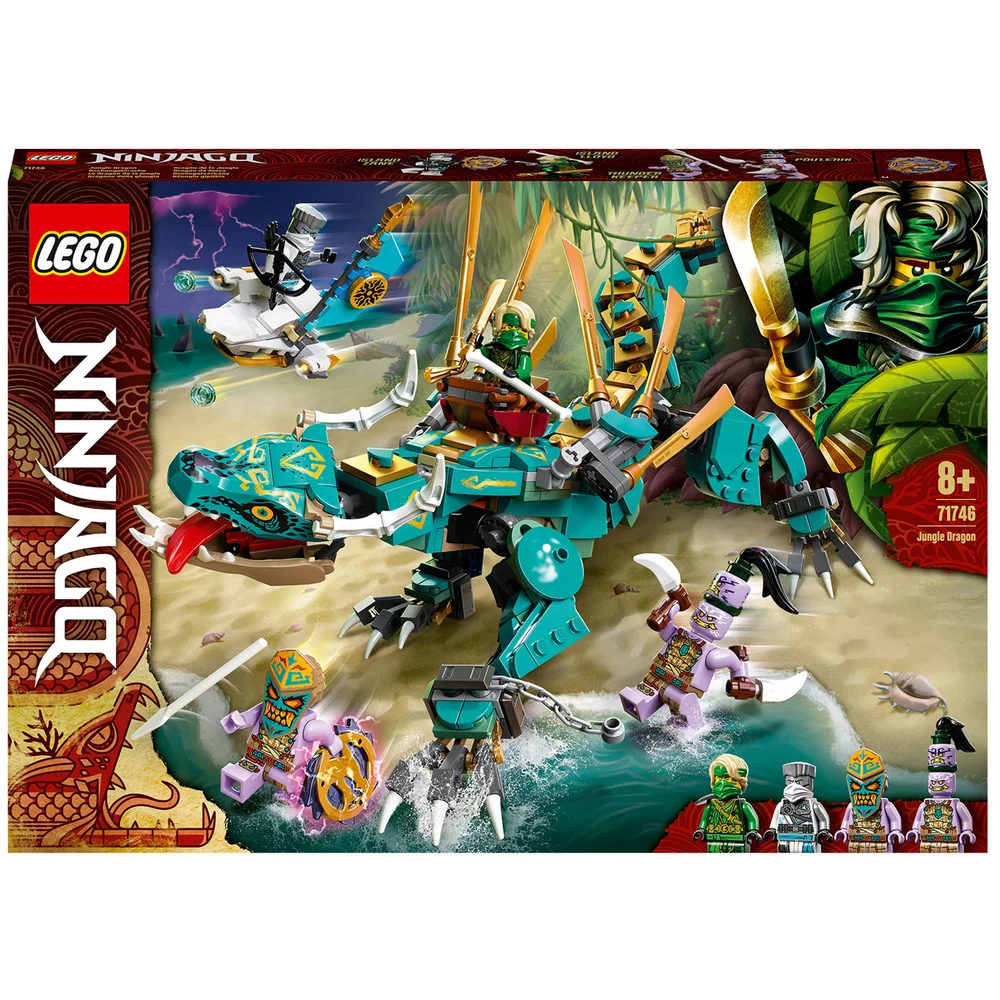 LEGO 71746 NINJAGO Jungle Draak Bouwset met Ninja Lloyd en Zane Poppetjes, Speelgoed voor Kinderen vanaf 8 jaar Afbeelding 1