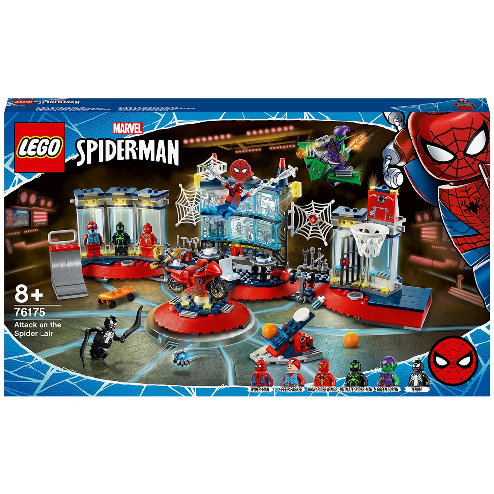 LEGO 76175 Marvel Spider Man Aanval op de Spinnenhol, Bouwset met Green Goblin en Venom Poppetjes voor Kinderen vanaf 8 Jaar Afbeelding 1