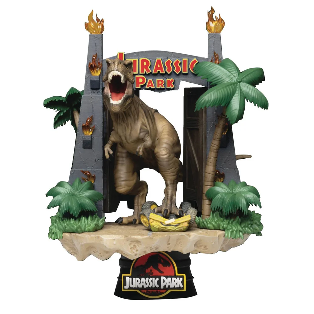 Beast Kingdom Jurassic Park Park Gate D-Staat Diorama Afbeelding 1