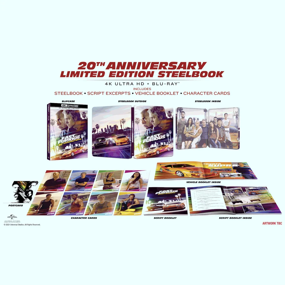 The Fast & The Furious: 4K Ultra HD Zavvi Exclusive 20e Jubileum Limited Collector's Edition Steelbook (Inclusief Blu-ray) Afbeelding 1
