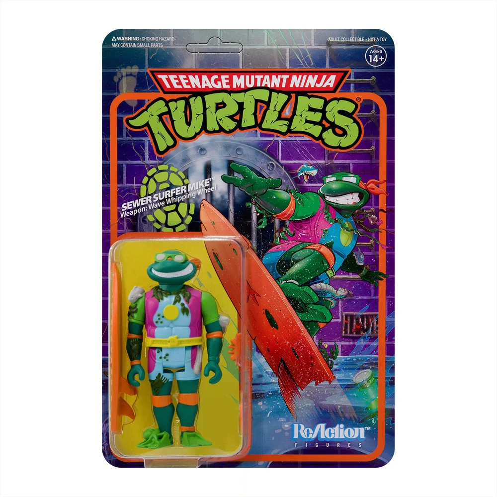 Super7 Teenage Mutant Ninja Turtles ReAction Figure - Sewer Surfer Michelangelo Afbeelding 1