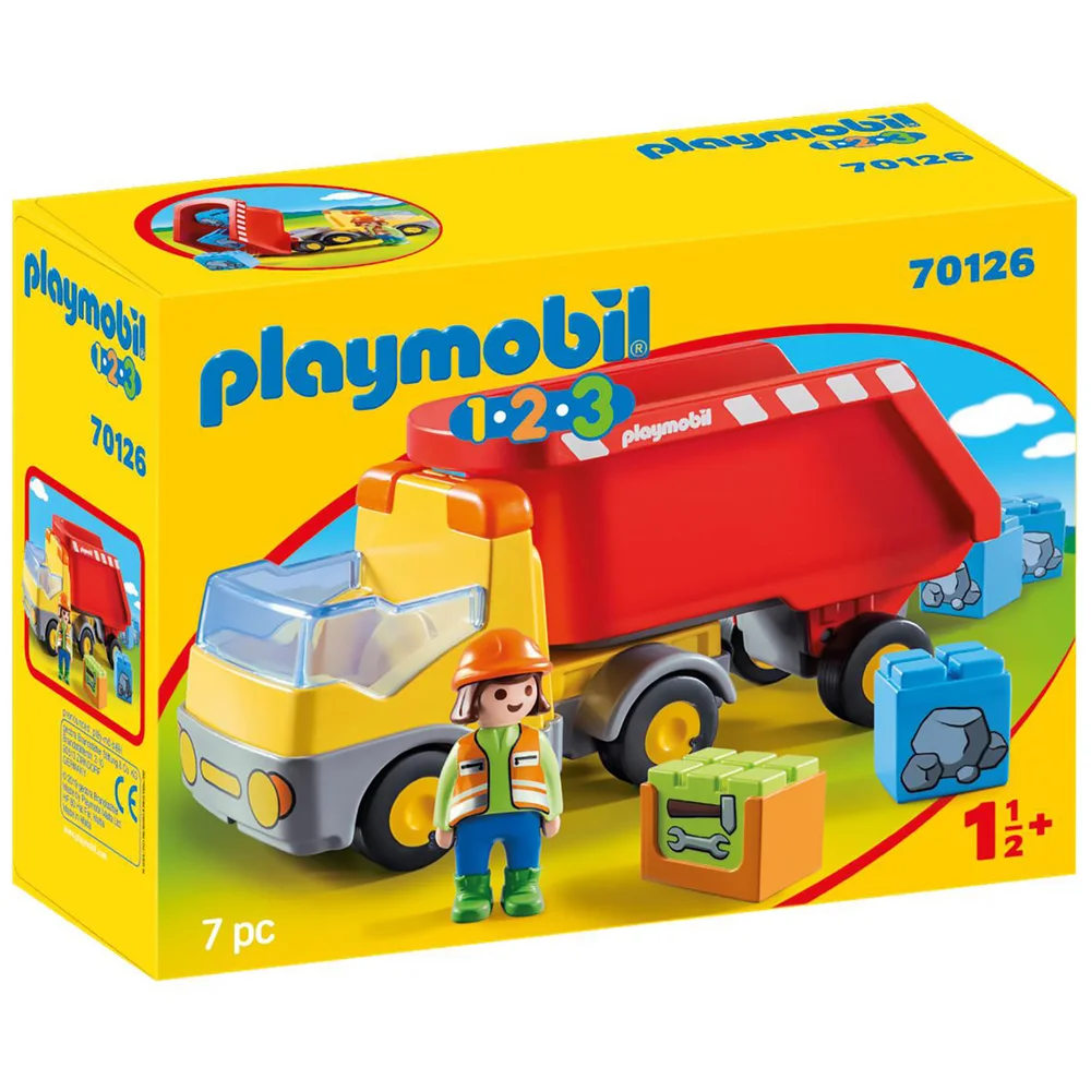 Playmobil 1.2.3 Dump Truck for Children 18 Months+ (70126) Afbeelding 1