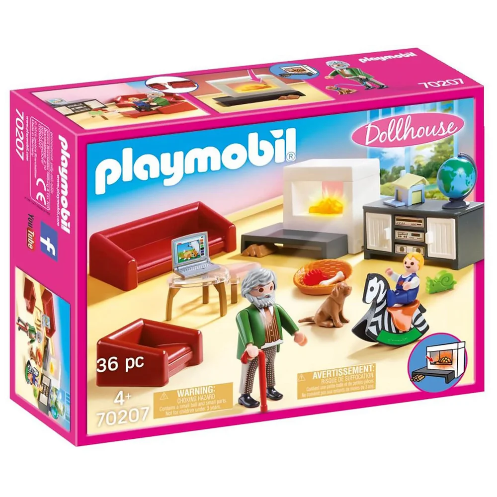 Playmobil Poppenhuis Woonkamer met Openhaard (70207) Afbeelding 1