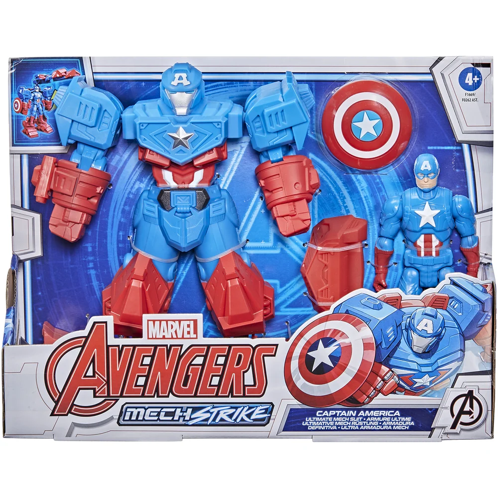 Hasbro Marvel Avengers - Mech Strike Captain America Action Figure Afbeelding 1