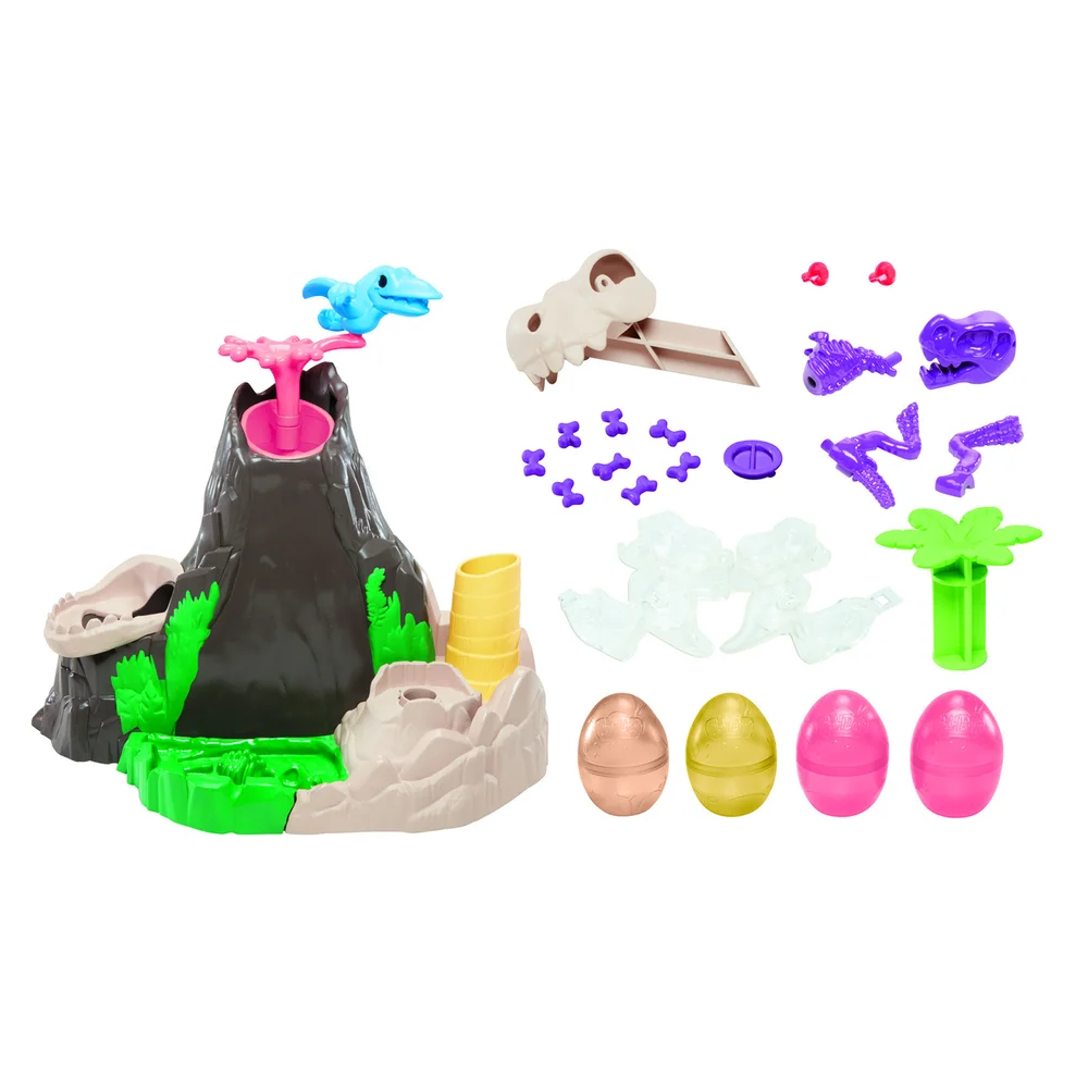 Play-Doh Slime Dino Crew Lava Bones Island Volcano Playset with HydroGlitz Eggs and Mix-ins Afbeelding 1