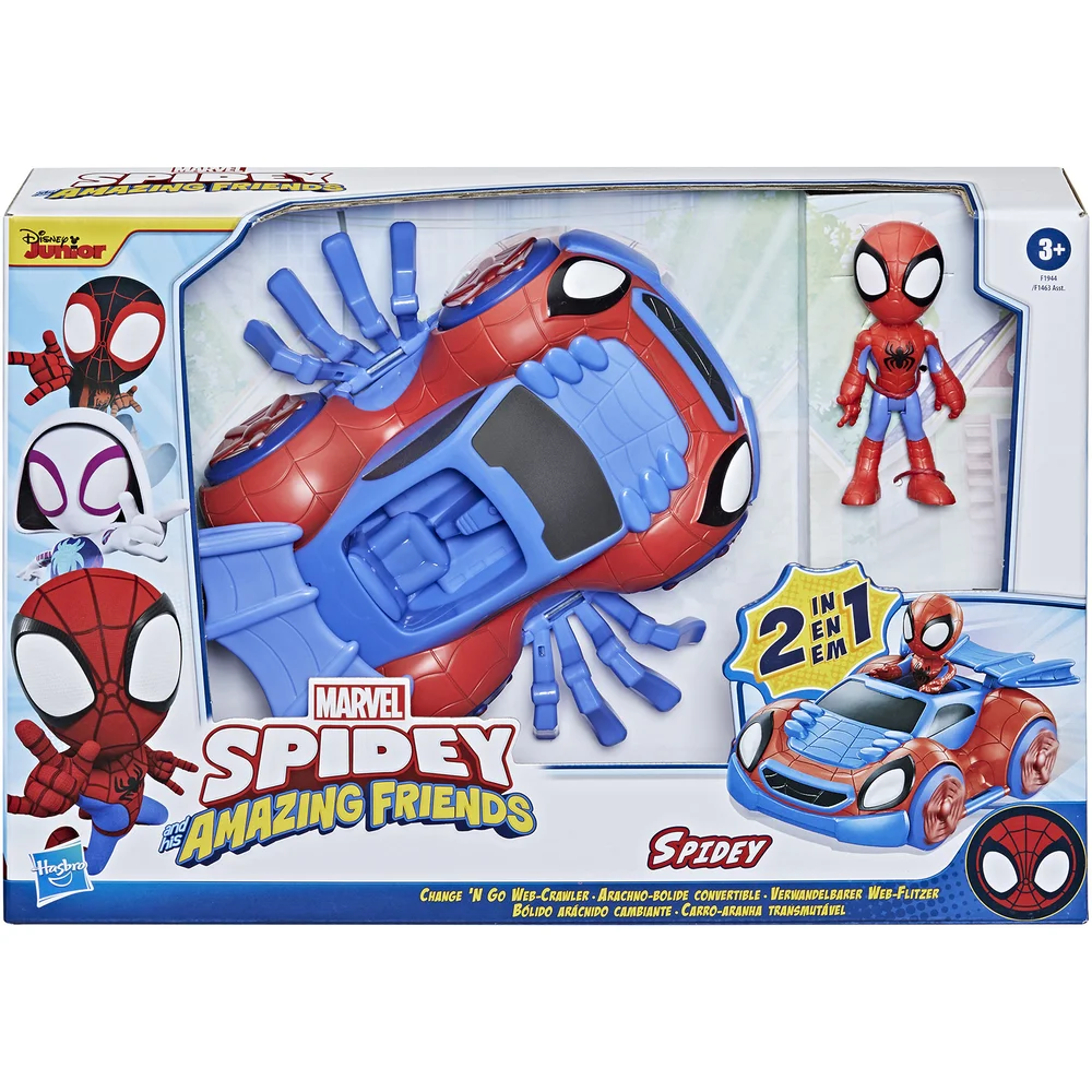 Hasbro Marvel Spidey and His Amazing Friends 2 in 1 Web Crawler Toy Afbeelding 1