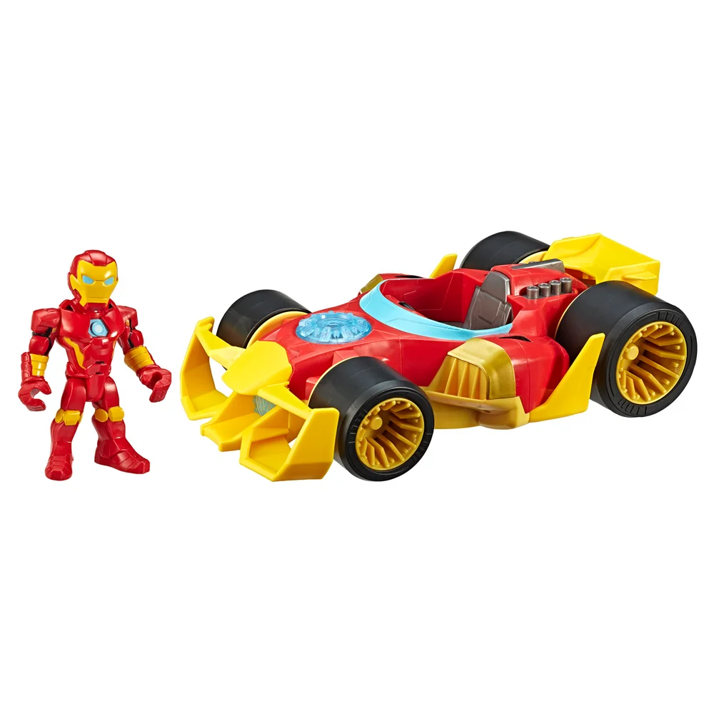 Hasbro Playskool Heroes Marvel Super Hero Adventures Iron Man Speedster 5" Action Figure and Vehicle Afbeelding 1