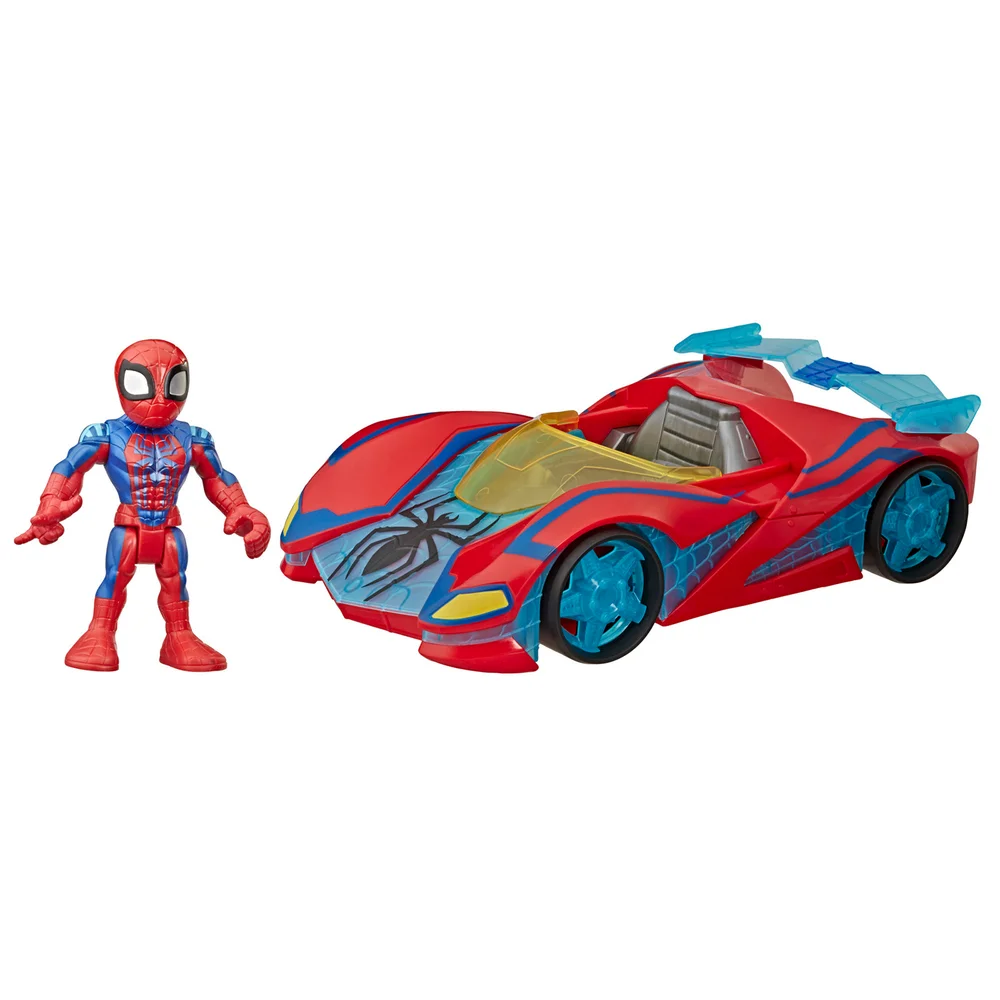 Hasbro Playskool Heroes Marvel Super Hero Adventures Spider-Man Web Racer 12,5 cm Figuur en Voertuig Afbeelding 1