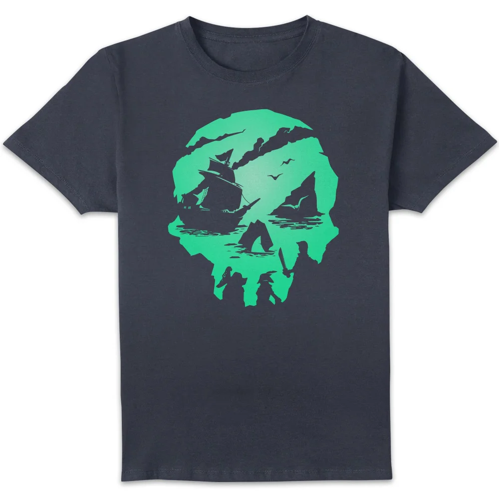Sea Of Thieves Chest Skull Unisex T-Shirt - Navy - S - Navy blauw Afbeelding 1