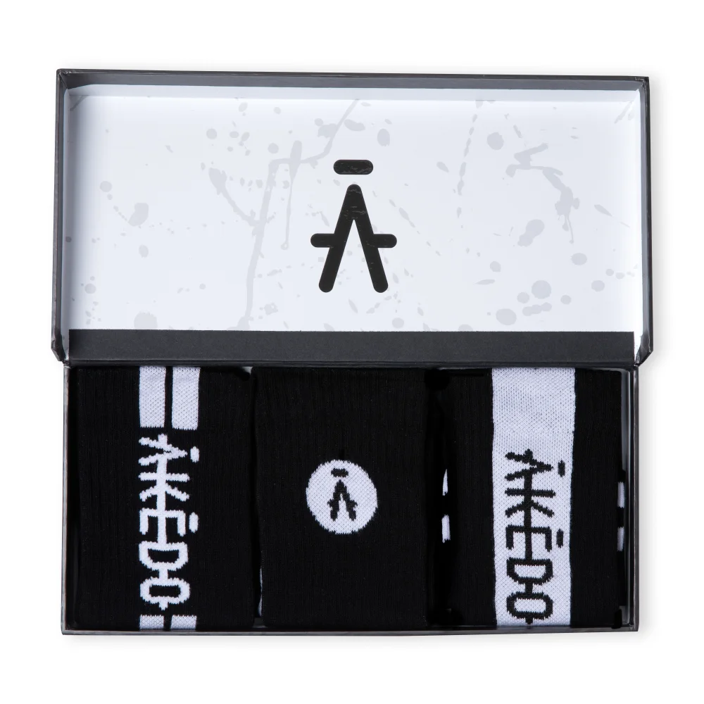 Akedo Footwear - Signature Black Unisex Socks - 3 Pack Afbeelding 1