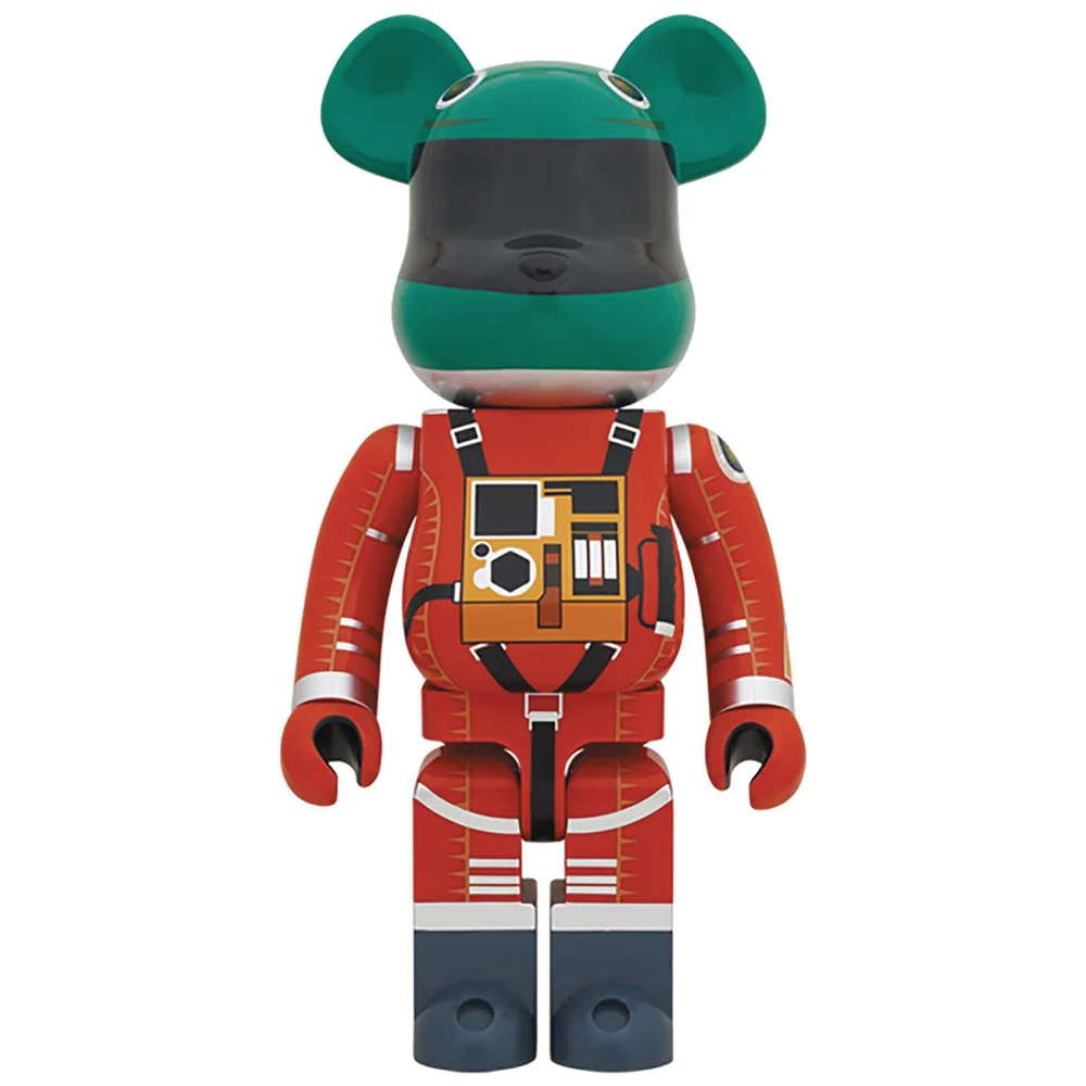 Medicom 2001 A Space Odyssey Groene Helm & Oranje Ruimtepak 1000% Be@rbrick Afbeelding 1