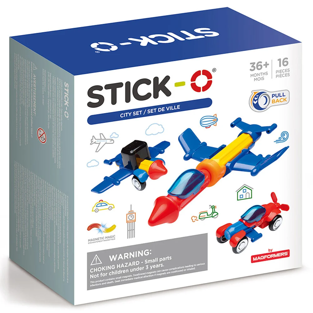 Stick-O - City Magnetic Building Set (16pc) Afbeelding 1