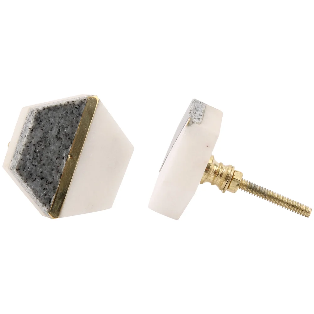 Stone and White Ceramic Drawer Pull Afbeelding 1