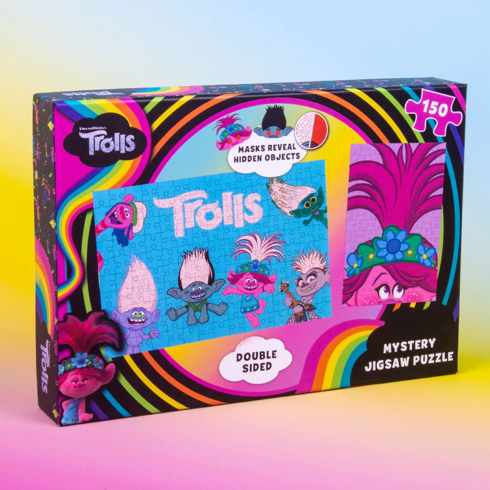 Trolls Double Sided Mystery Jigsaw Puzzle 100pcs Afbeelding 1