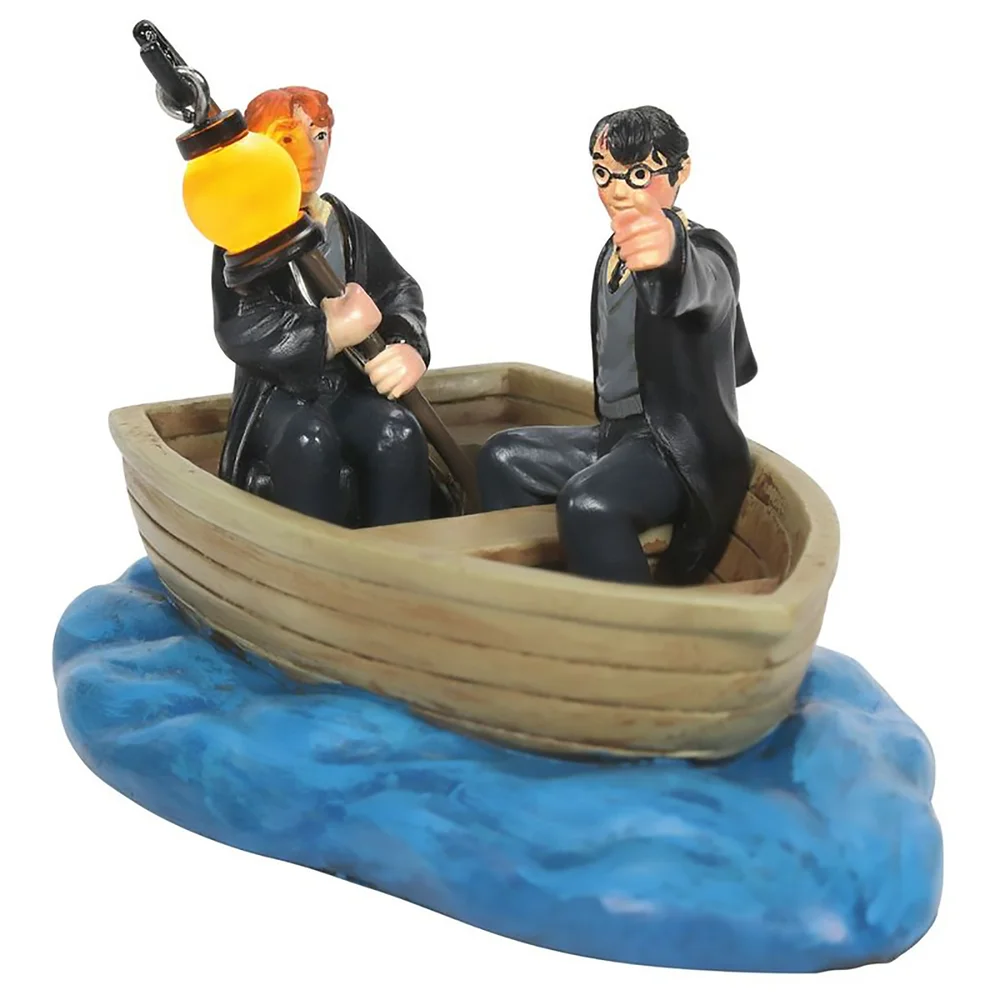 Harry Potter Village By D56 Harry And Ron In A Boat Afbeelding 1