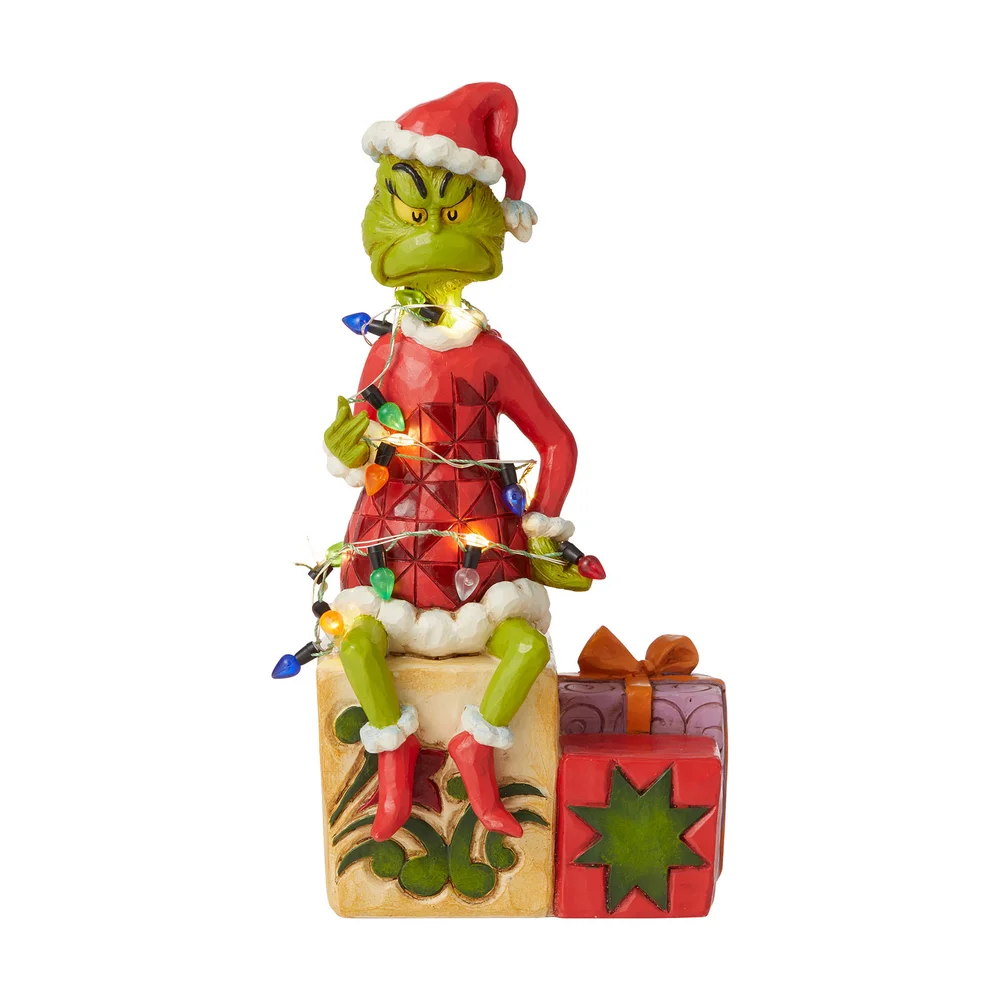The Grinch By Jim Shore Grinch With Lights Figurine Afbeelding 1