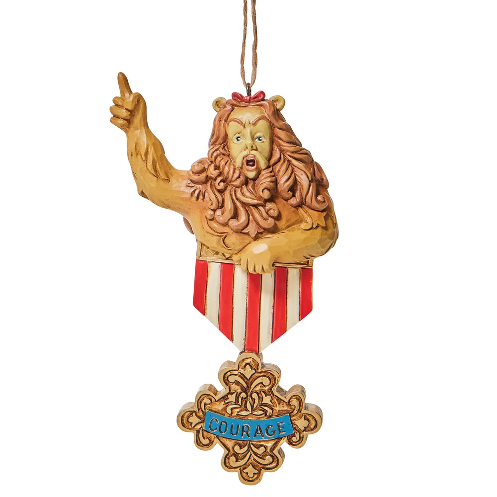 Tovenaar van Oz Door Jim Shore Laffe Leeuw Moed Hangornament Afbeelding 1