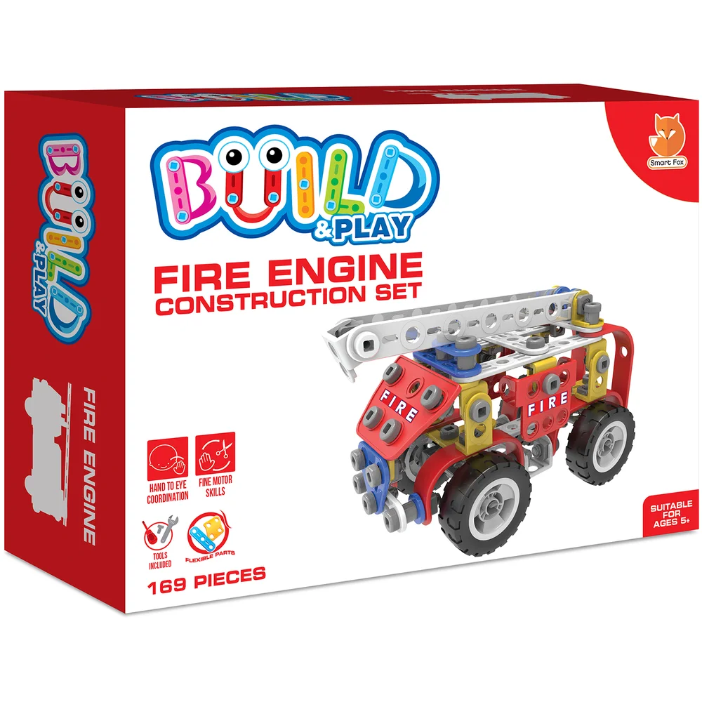 Build & Play Kids Fire Engine Construction Set Toy Afbeelding 1